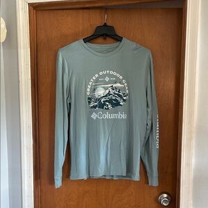 Columbia Men's Teal Long Sleeve Outdoor Shirt Large
